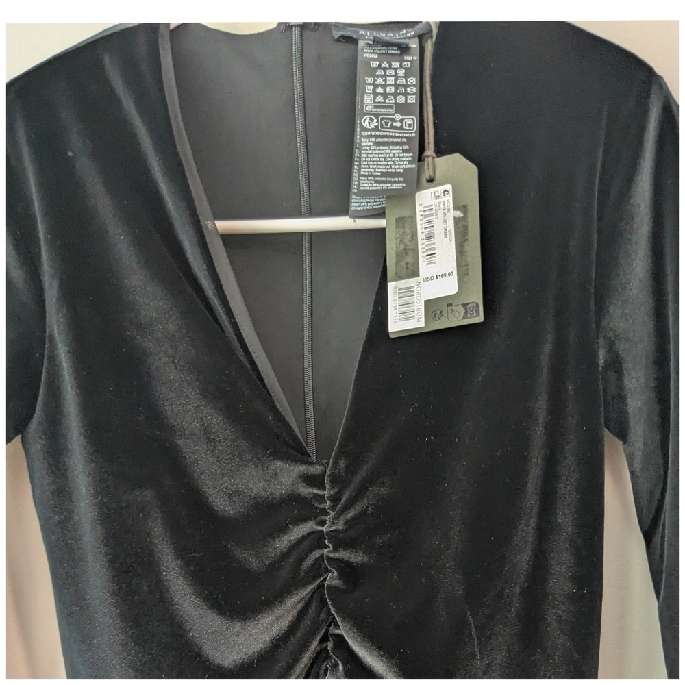 Allsaints Anya Velvet Dress - Picture 4 of 11